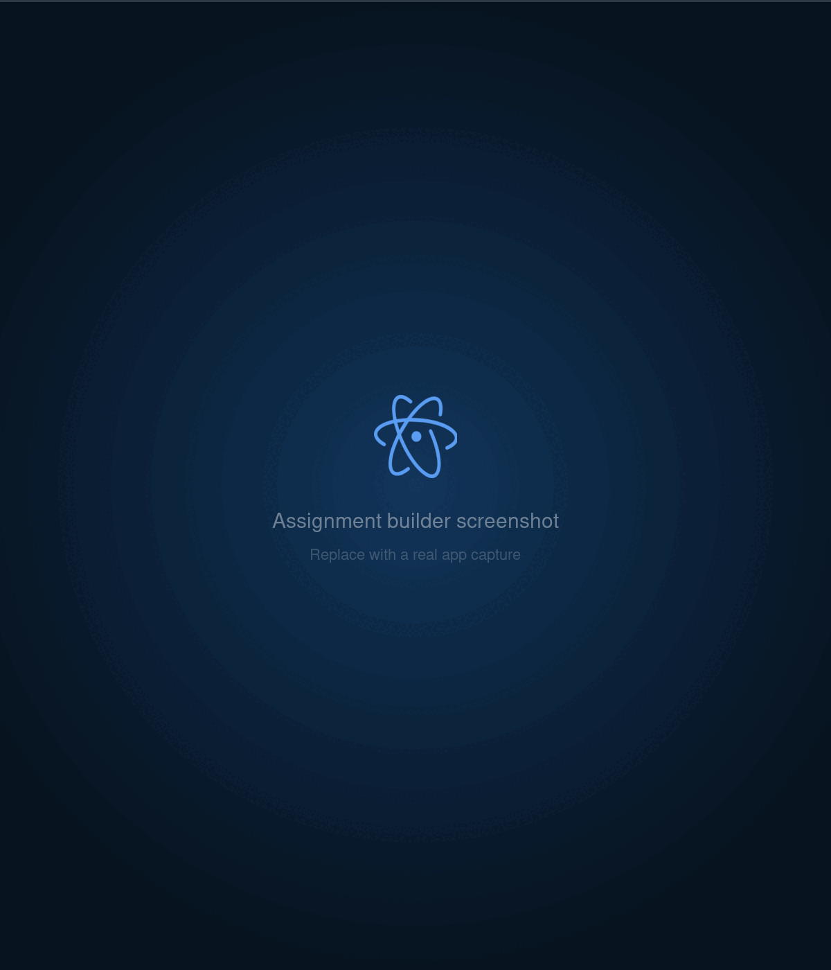 The assignment builder with its reagent picker open
